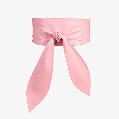 Women's wide waist tie belt with elegant bow ribbon, soft all-match design, super long, My Store waistband accessory
