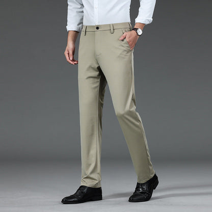 Men's slim-fit ice-silk casual pants in a sleek, lightweight design