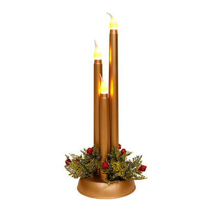 LED electronic candle Christmas decorations with warm glowing lights and festive holiday design