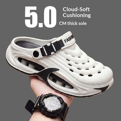 Men's casual outdoor beach sports sandals with adjustable straps and rugged sole in a neutral color