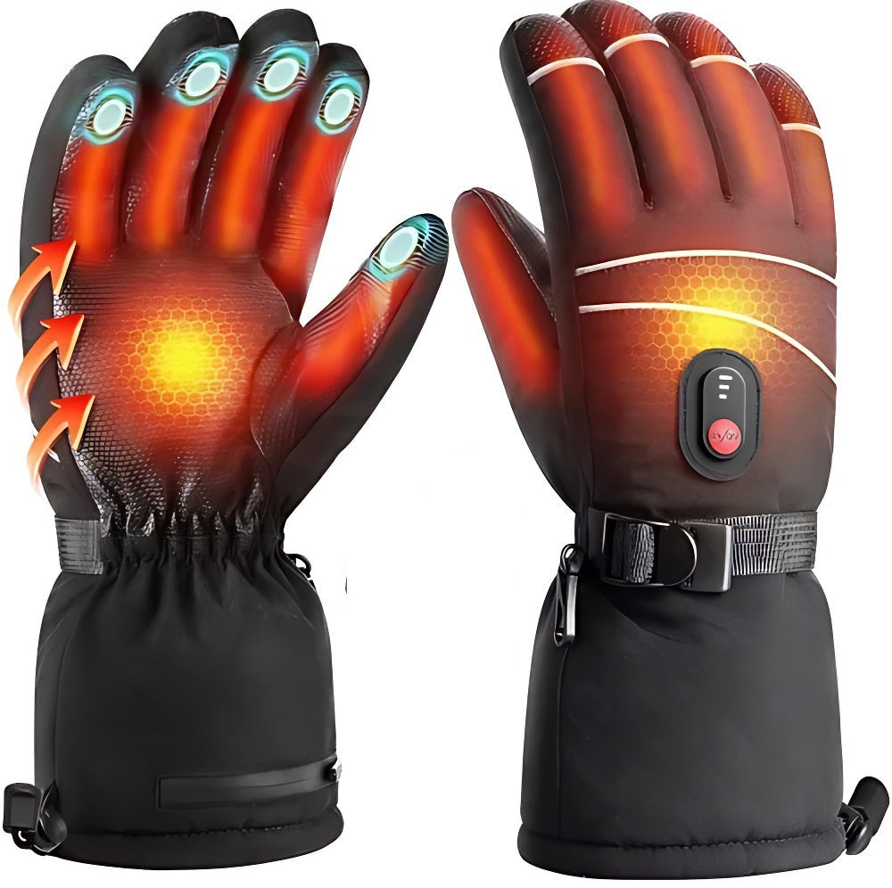Outdoor skiing cycling thickened heating gloves with insulated design and touchscreen-compatible fingertips