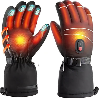 Outdoor skiing cycling thickened heating gloves with insulated design and touchscreen-compatible fingertips