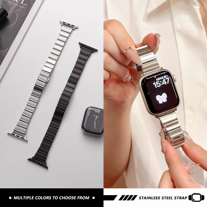 Small-waist butterfly-clasp watch strap in a sleek design