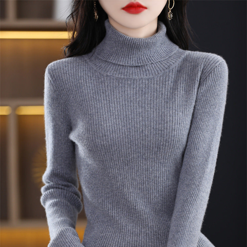 Women's fall and winter turtleneck sweater by My Store, shown in a cozy knit design