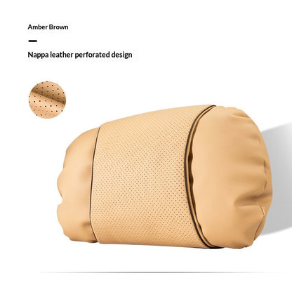 Car neck pillow for vehicle headrest, shown as a soft car accessory in a compact ergonomic design