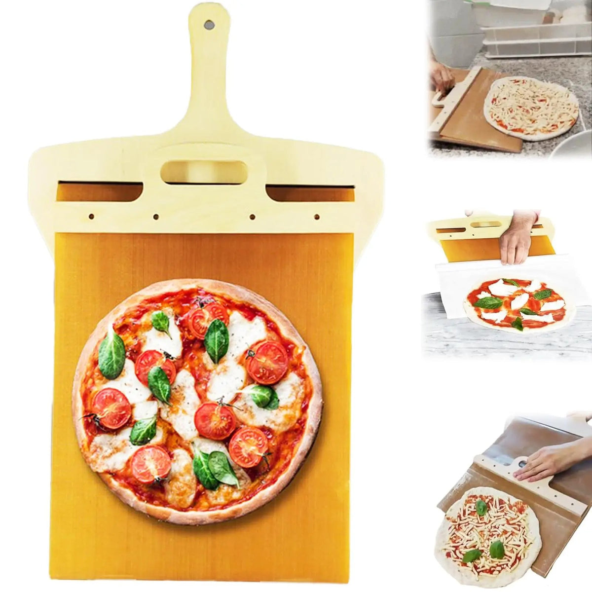 Sliding pizza shovel nonstick cutting board for smooth pizza transfer and storage baking tool