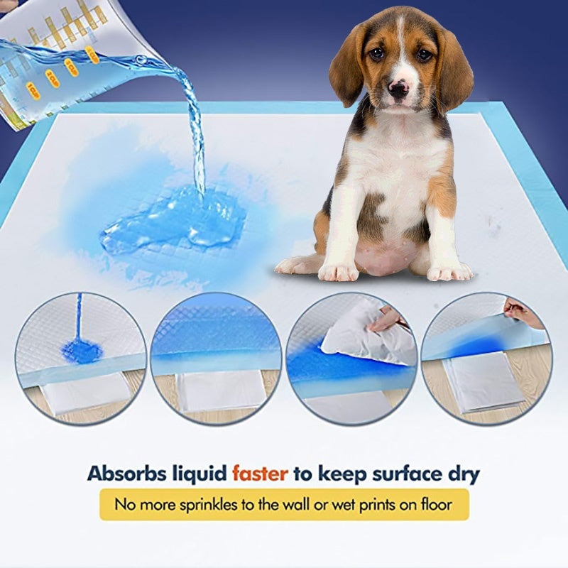 Absorbent dog pad for pet hygiene in white with a leak-resistant design