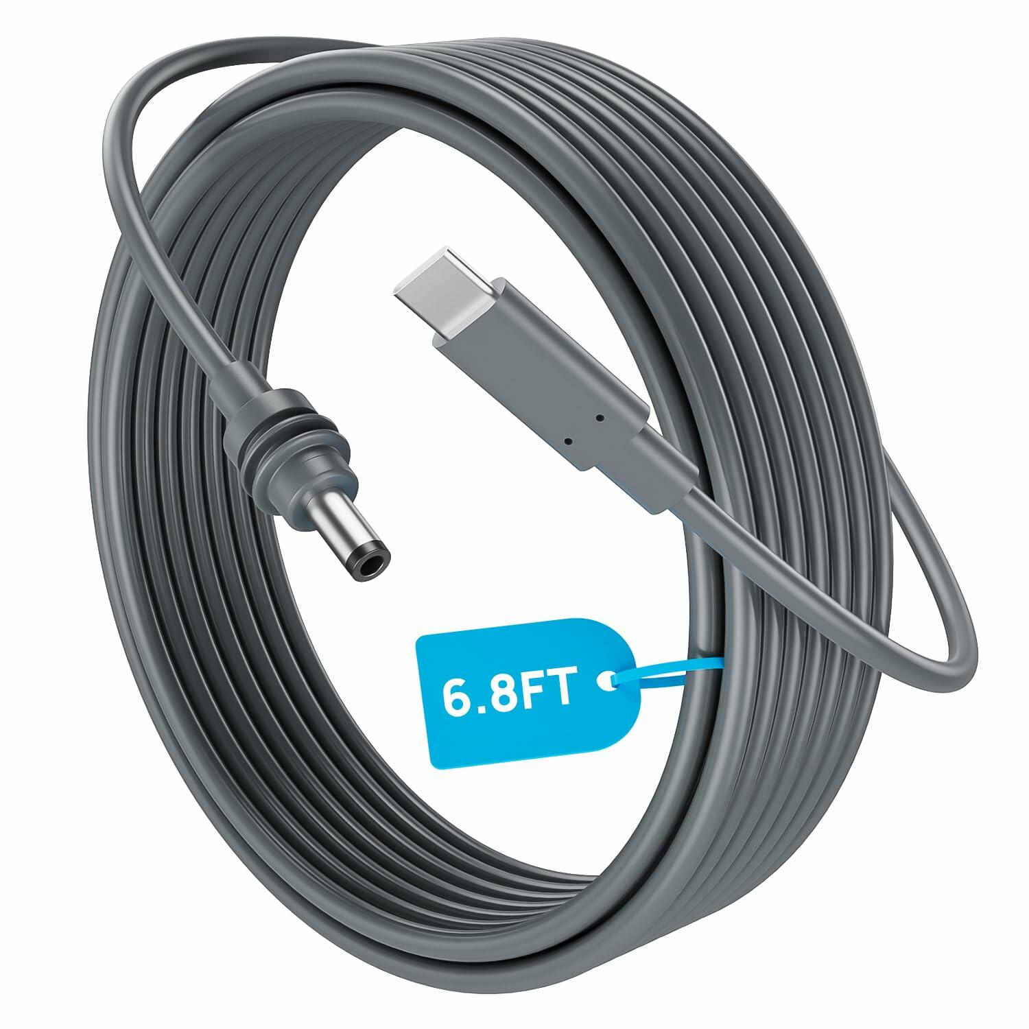 Starlink Mini USB-C to DC Power Cable in black, 6.5 feet, portable accessory for electronic devices, from Deal US.