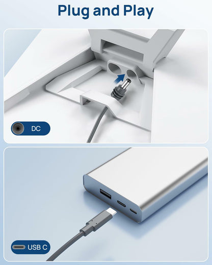 Starlink Mini USB-C to DC power cable in black, 6.5 feet, portable accessory for connecting devices with USB-C and DC ports.