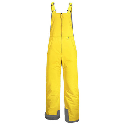 Outdoor ski overalls with waterproof windproof fabric and extra-thick insulation, front view