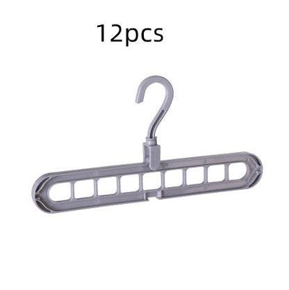 9-hole clothes hanger organizer, space-saving hanger rack in white plastic by My Store
