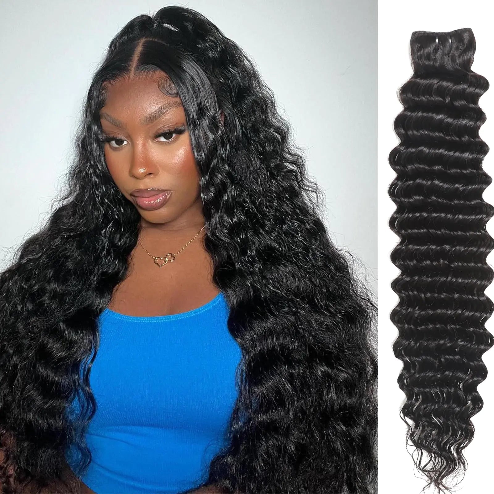 Deep Wave Bundles Human Hair One Bundle Brazilian Water Wave Human Hair Bundles 30 Inch 12A 100% Unprocessed Deep Curly Bundles Human Hair Double Weft Human Hair Weave Bundles - BACKUPMYFILESNOW