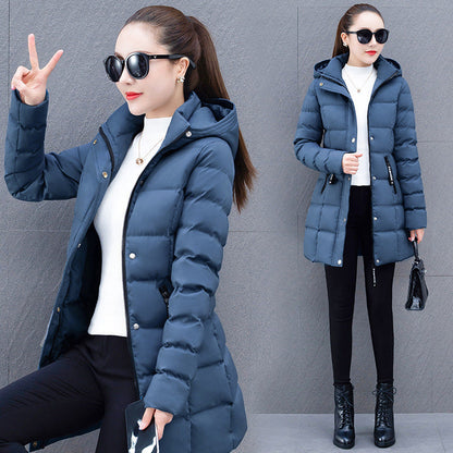 Womens Mid-length Hooded Down Coat