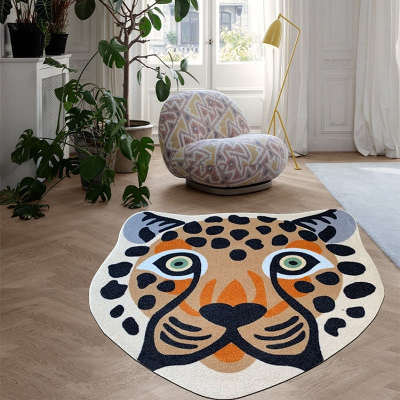 Thickened cold-proof irregular imitation cashmere floor mat in a bow shape