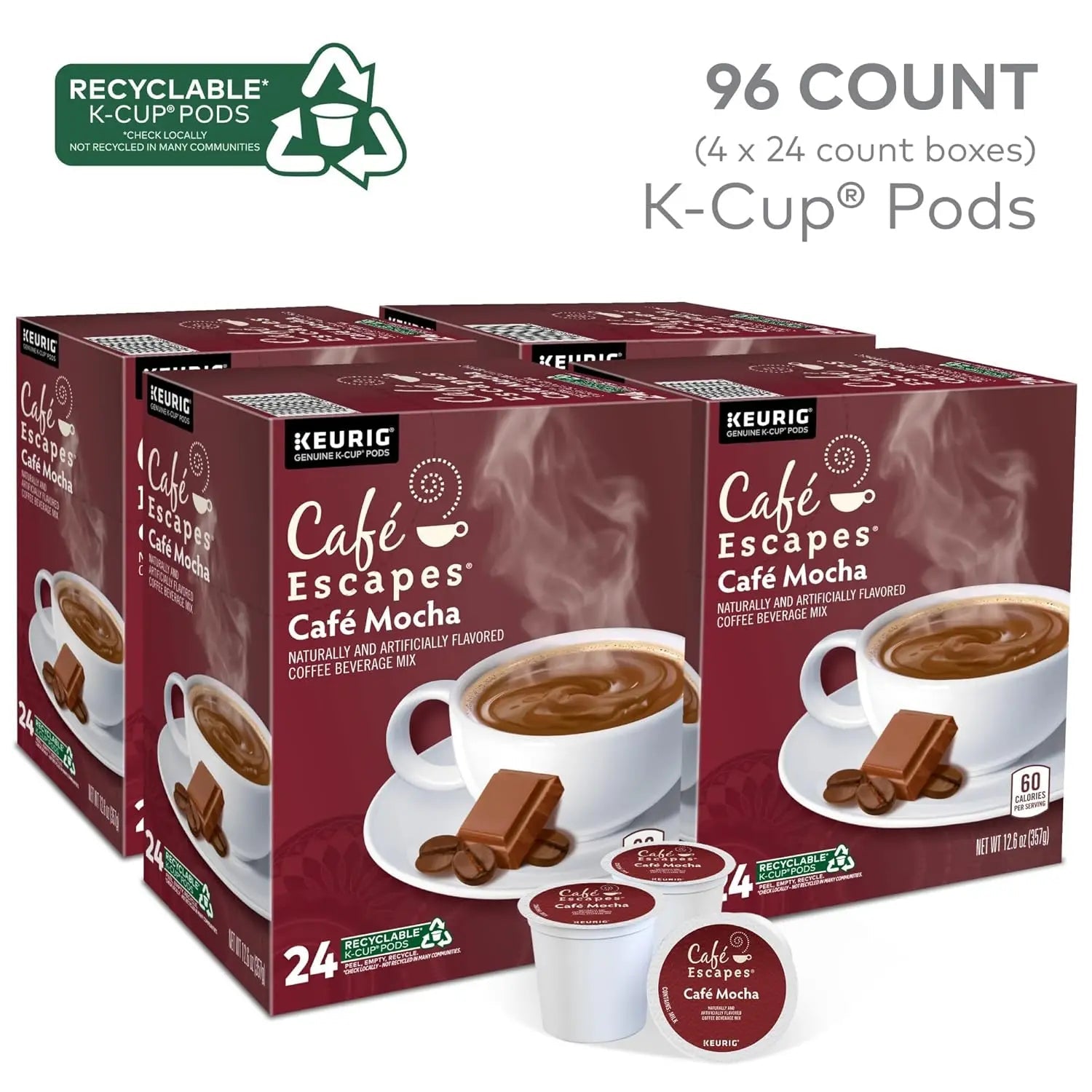 Delicious Mocha Coffee Pods, 96 Count for Keurig Machines - BACKUPMYFILESNOW