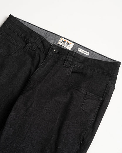 Off The Grid Surplus Hideout Denim Standard Fit Black pants with classic denim texture and stitching details.