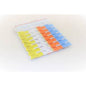 Laboratory supplies Dispill standard medication dispenser with 28-cell capacity by Pasteur Pharmacy, shown with open compartments.