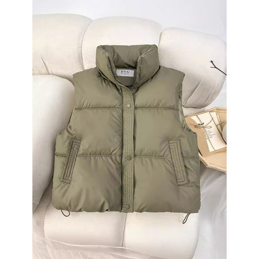Loose Korean style outerwear waistcoat vest by My Store, sleeveless design shown flat lay