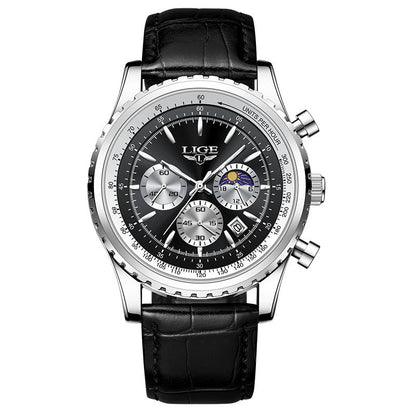 Men's multifunctional waterproof watch with durable design and clear analog display
