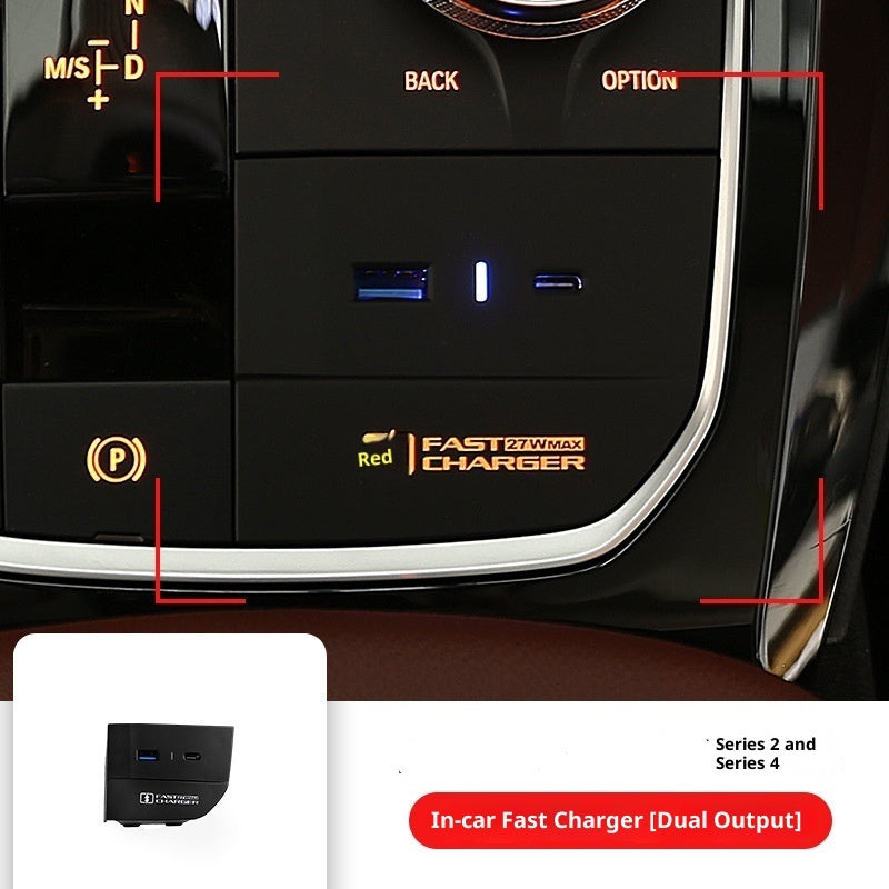 Minimally Designed Car Interior Decoration And Car Charger