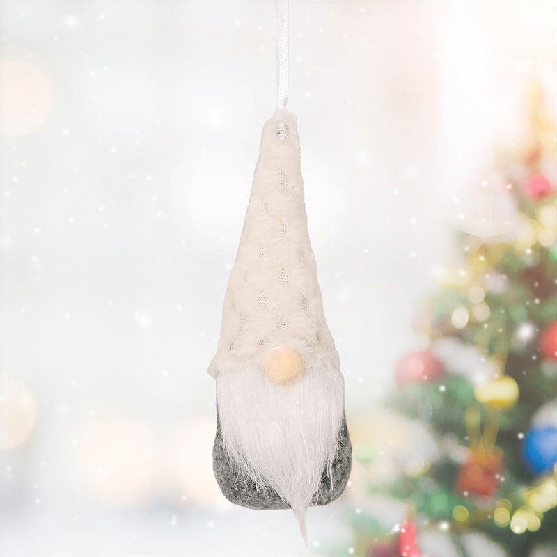 Christmas knitted small pendant decoration in red and white tones