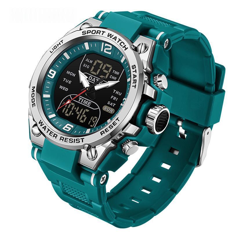 Multifunctional waterproof dual-display swimming watch with digital screen and durable wristband