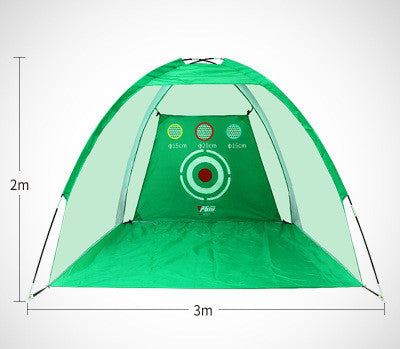 Indoor and outdoor golf practice network setup with durable netting for golf training