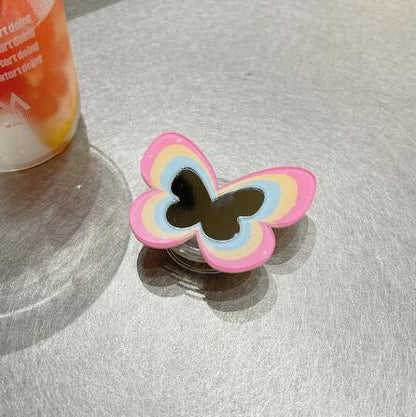 Color butterfly stand silicone phone case with raised butterfly design and built-in phone stand, My Store