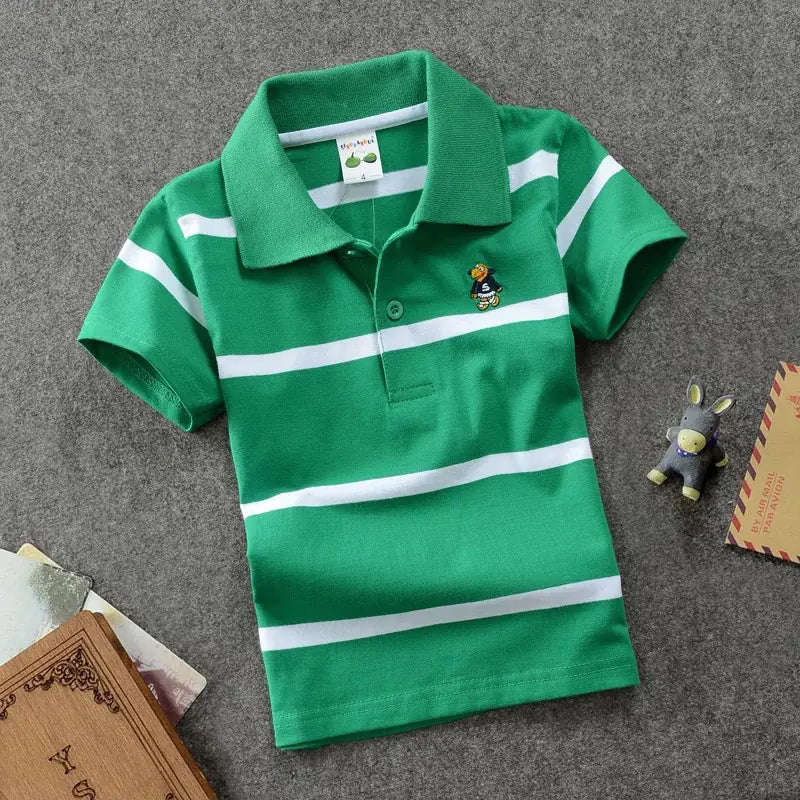 CUHK Children's Cotton Striped Polo Shirt