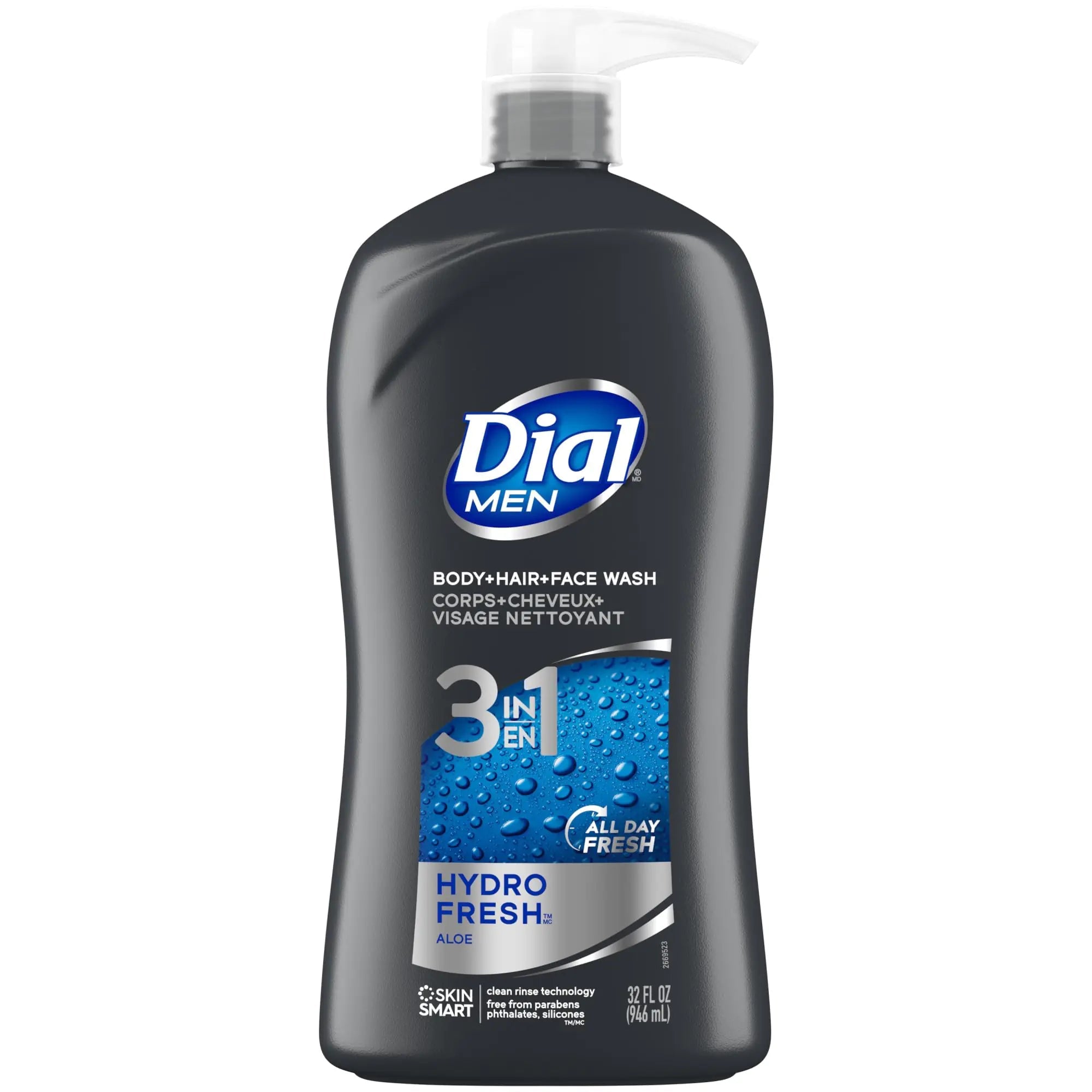Dial Men hydro fresh 3in1 Hair+Body+Face Wash 946ml 946 Milliliters - BACKUPMYFILESNOW