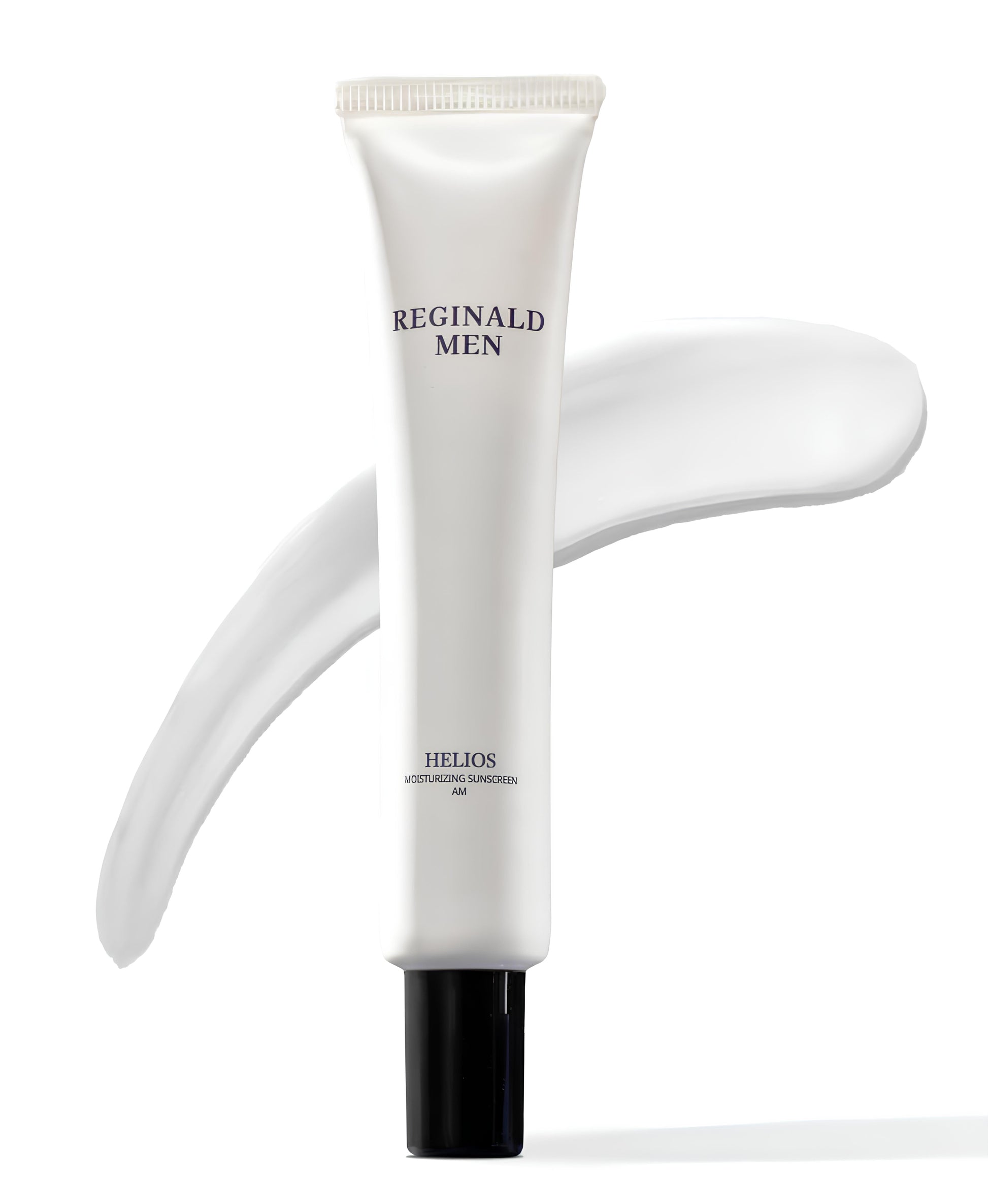 Dista Reginald Men Sunscreen SPF 50 PA++++ brightening and moisturizing cream in a 50g tube with the product label visible.