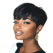 DOcute Short Wigs Pixie Cut Wigs For Black Women Natural Black Short Wigs for Black Women Straight Wave Pixie Wigs Synthetic Black Women Wigs(Black - 5") - BACKUPMYFILESNOW