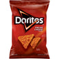 Doritos Nacho Cheese flavored tortilla chips in a 9.25 oz bag, crispy snack with vibrant orange cheese seasoning.