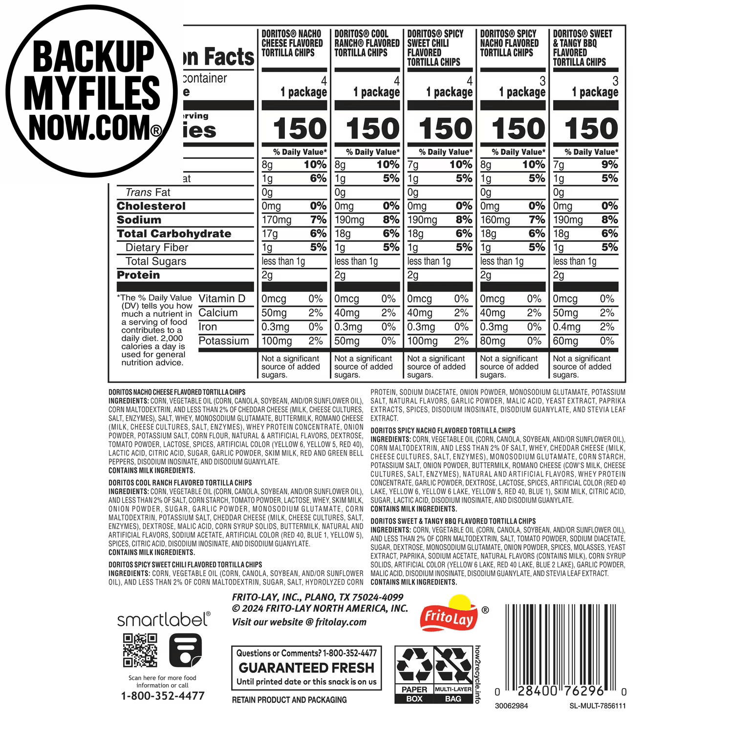 Doritos Tortilla Chips 5 Flavor Variety Pack Snack Chips, 1 Oz Bags, 18 Count - BACKUPMYFILESNOW.COM®