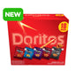 Assorted Doritos tortilla chips 5-flavor variety pack in 1 oz snack bags, 18-count, featuring colorful chip bags and flavors.