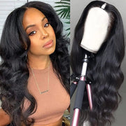 Dosacia V Part Wigs Body Wave Brazilian Virgin Human Hair Wigs For Black Women Upgrade U Part Glueless Wigs Full Head Clip In Half Wig V Shape Wigs No Leave Out Lace Front Wigs 180% Density 20Inch - BACKUPMYFILESNOW