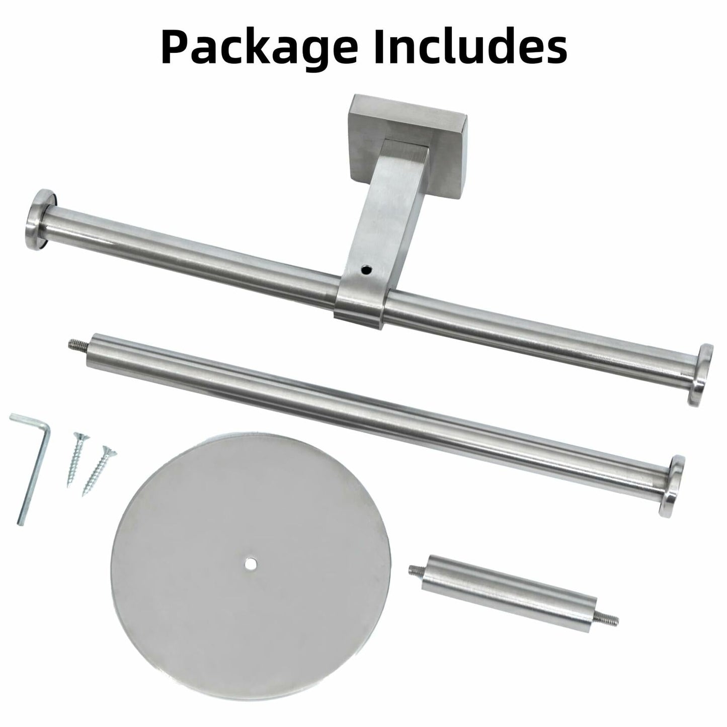 Double Toilet Paper Holder with Shelf Wall Mount 304 Stainless Steel - BACKUPMYFILESNOW.COM®