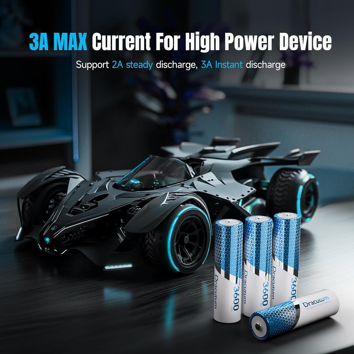 Dracutum 3600mWh Rechargeable Lithium AA Batteries, 16 Pack High Capacity 1.5V AA Li - ion Rechargeable Batteries Compatible with Xbox Controllers and More - BACKUPMYFILESNOW