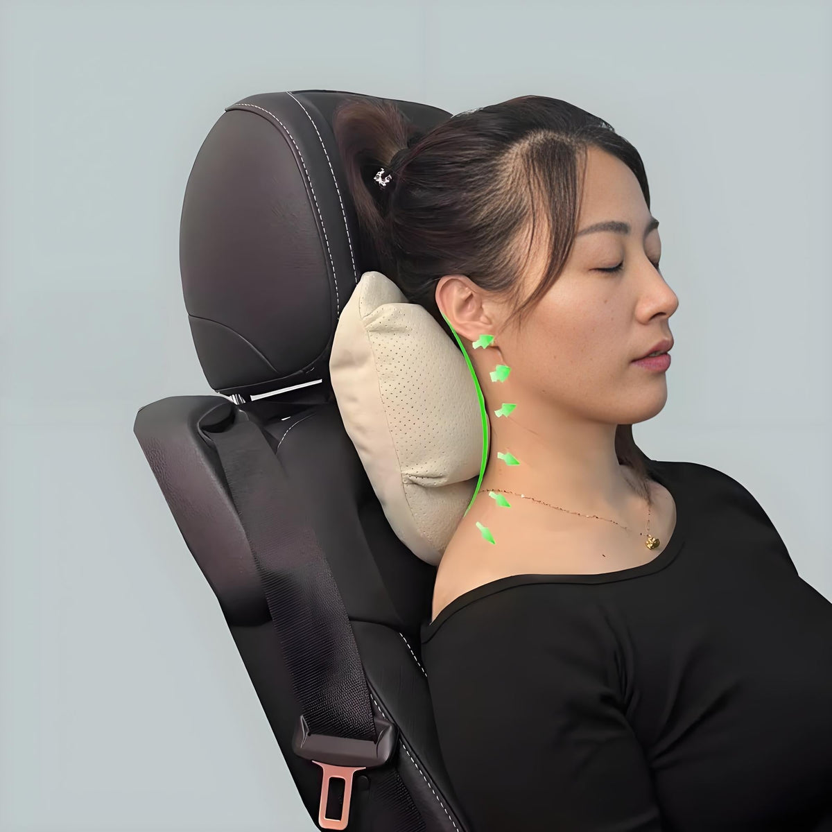 Dual-layer pressure relief headrest for Tesla Model 3, designed for enhanced comfort and support during drives.