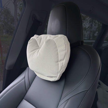 Dual-layer pressure relief headrest for Tesla Model 3, comfort product by Tesery Official Store, showing ergonomic design and cushioning.