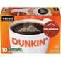 Dunkin’ Donuts Original Blend Medium Roast Coffee Keurig K-Cup Pods, 32-count boxes, pack of 4, with coffee pods and packaging visible.