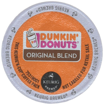Dunkin' Donuts Original Blend Coffee K-Cup Pods medium roast, 12-pack, for Keurig brewers, in a box with 44 pods.