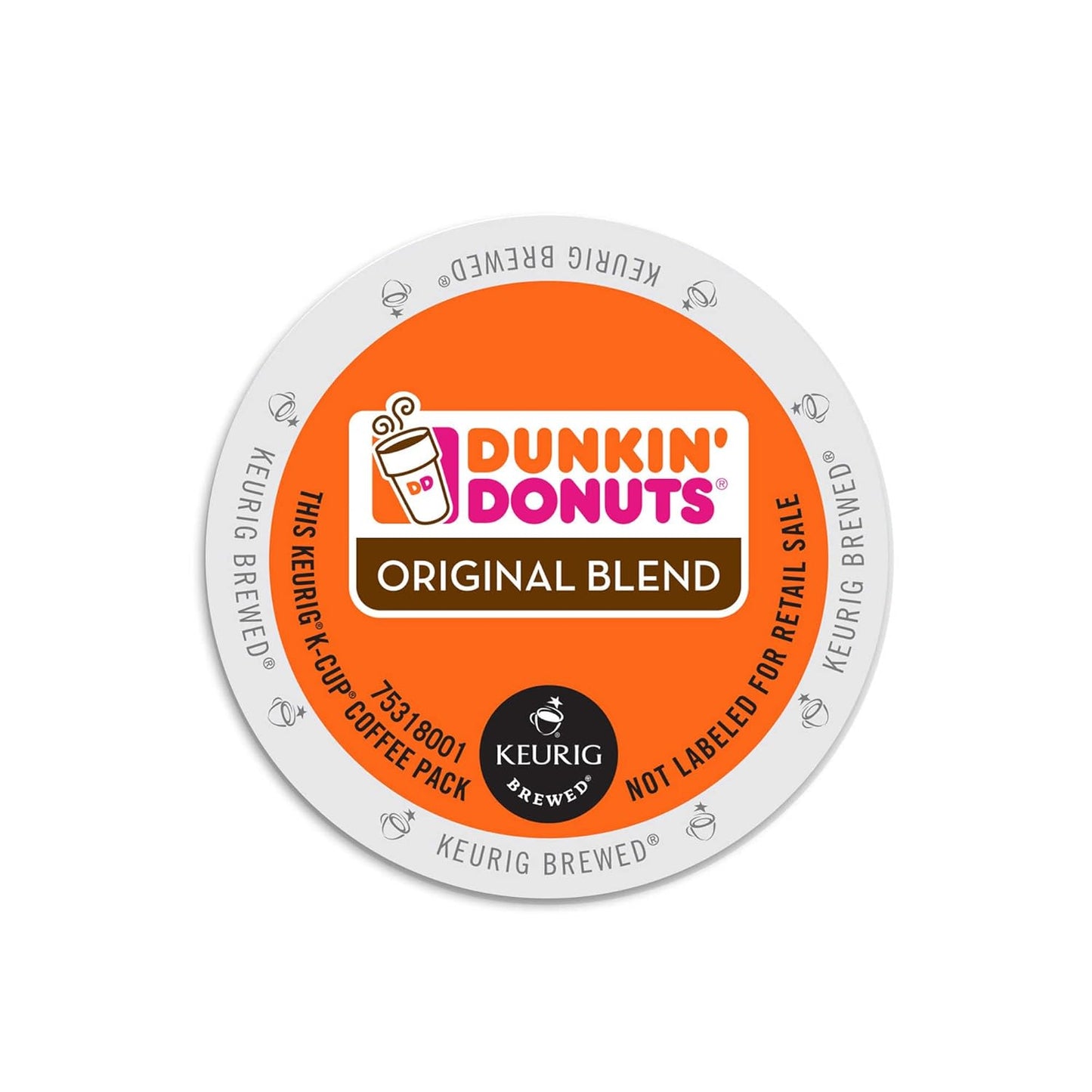 Dunkin' Donuts Original Blend Coffee K-Cup Pods, medium roast, 12-pack box with 44 pods for Keurig brewing.