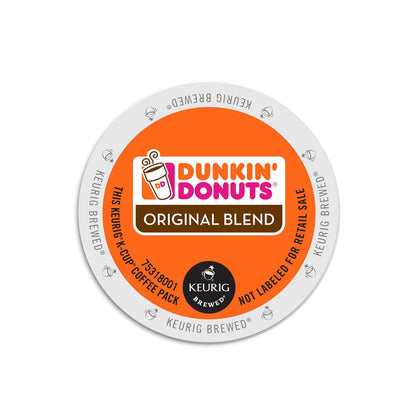 Dunkin' Donuts Original Blend Coffee K-Cup Pods, medium roast, 12-pack box with 44 pods for Keurig brewing.