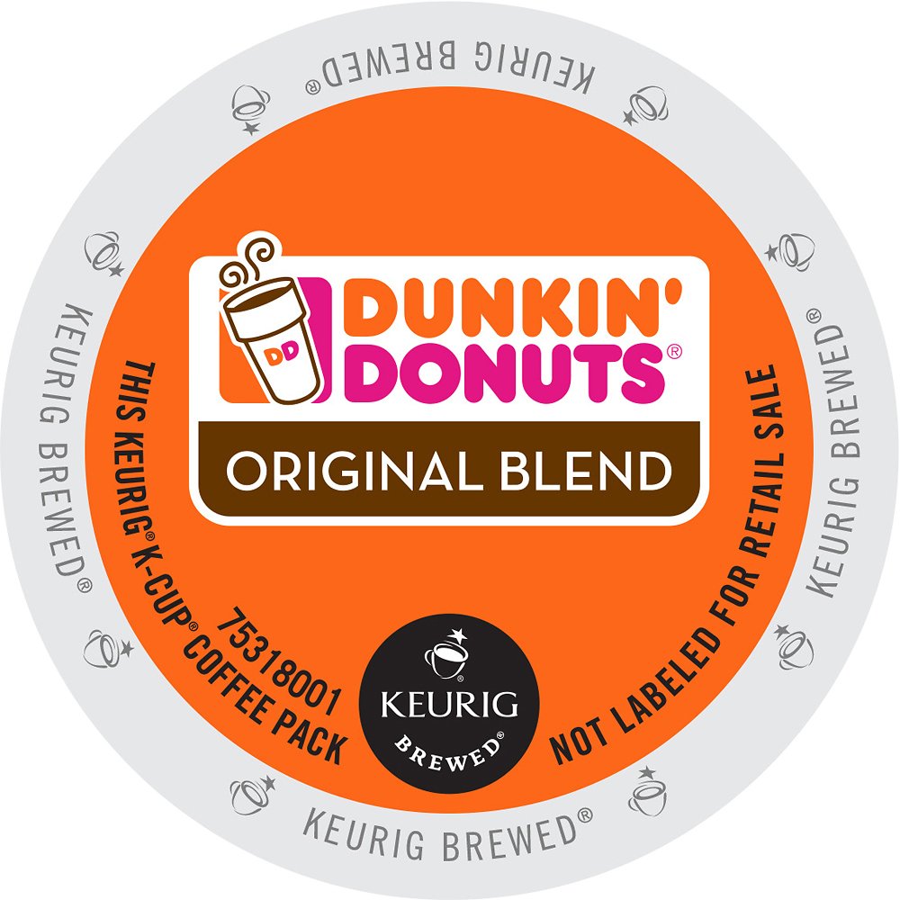 Dunkin' Donuts Original Blend Coffee K-Cup Pods medium roast, 12-count pack of French Vanilla flavor for Keurig brewers.