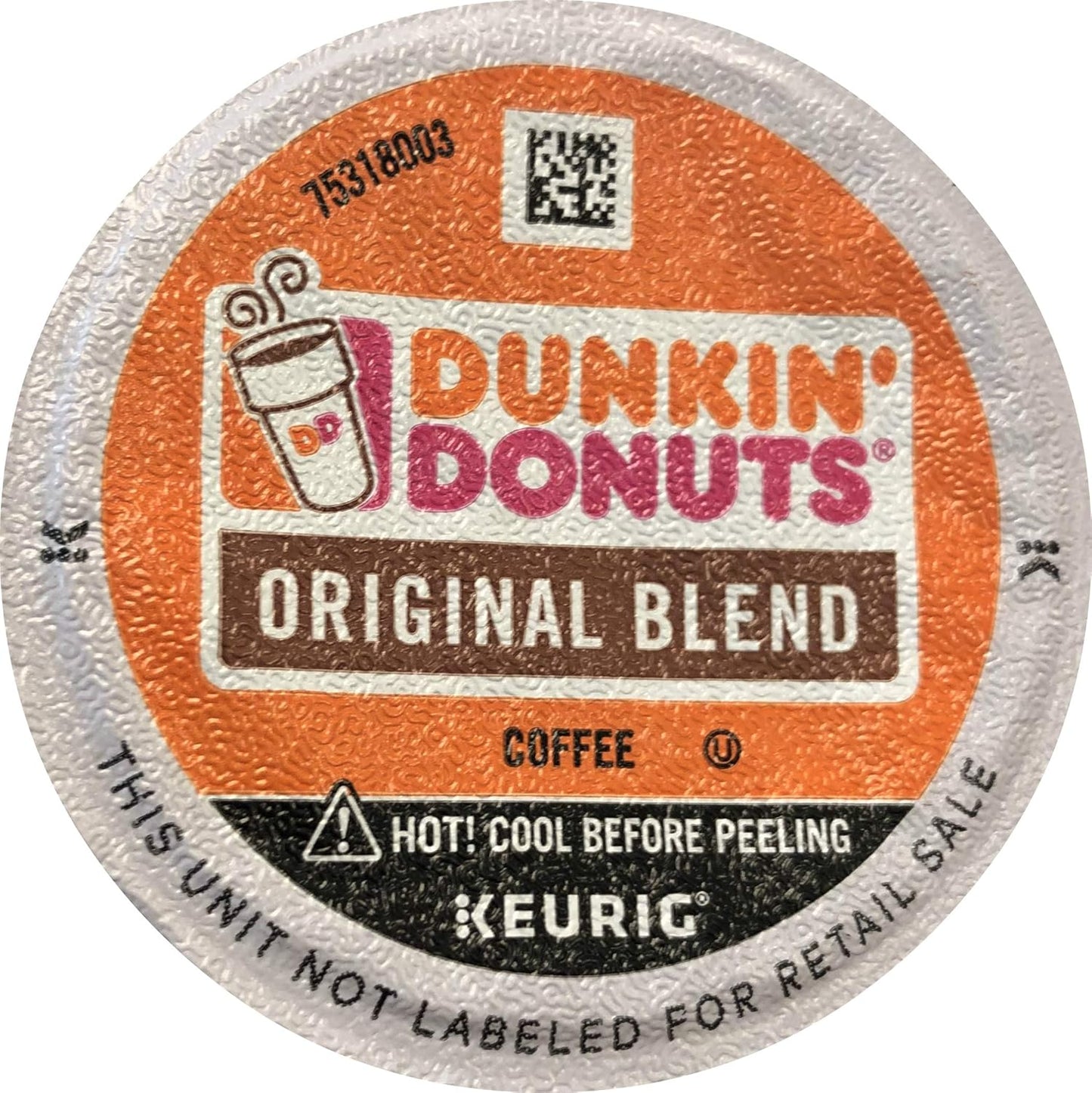 Dunkin' Donuts Original Blend Coffee K-Cup Pods in a pack of 12, medium roast with French vanilla flavor, 44 pods total.