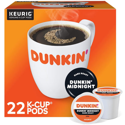 Two packs of Dunkin' Donuts Original Blend K-Cups, 72-count, featuring French Vanilla flavor in 10-count boxes, for coffee brewing.