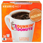Two packs of Dunkin' Donuts Original Blend K-Cups, each with 36 coffee pods, featuring a French vanilla flavor and branded packaging