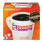 Dunkin' Donuts Original Blend K-Cup Pods pack of two, 108 count, with coffee pods arranged in a display image.