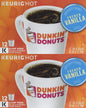 Dunkin' Donuts Original Blend K-Cup Pods, pack of two, featuring 108 coffee pods in a box for single-serve coffee brewing.